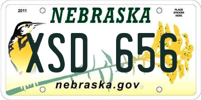 NE license plate XSD656