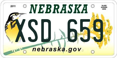 NE license plate XSD659