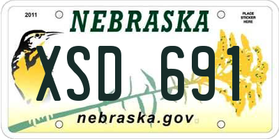 NE license plate XSD691