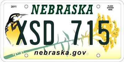 NE license plate XSD715