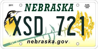 NE license plate XSD721