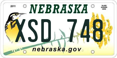 NE license plate XSD748