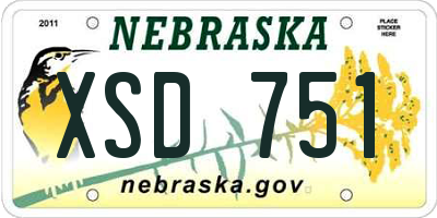 NE license plate XSD751