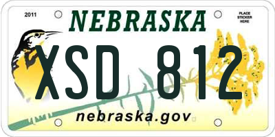 NE license plate XSD812