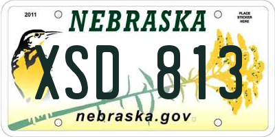 NE license plate XSD813