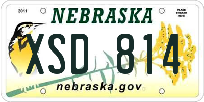 NE license plate XSD814