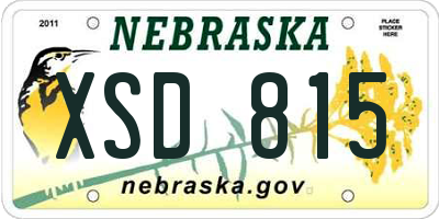 NE license plate XSD815