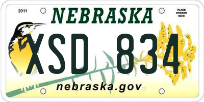 NE license plate XSD834