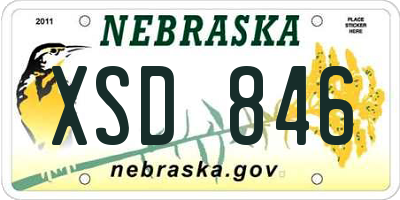 NE license plate XSD846