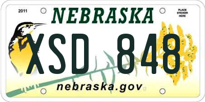 NE license plate XSD848