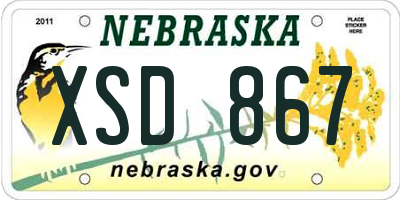 NE license plate XSD867
