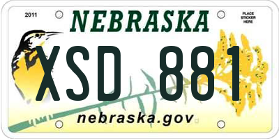 NE license plate XSD881