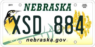 NE license plate XSD884