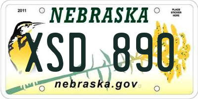 NE license plate XSD890