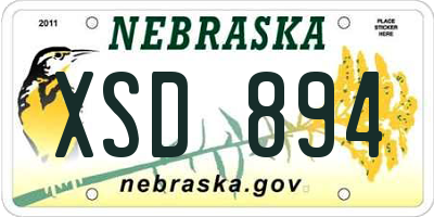 NE license plate XSD894