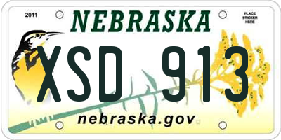 NE license plate XSD913