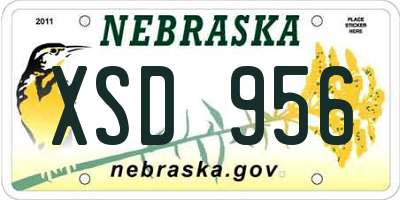 NE license plate XSD956