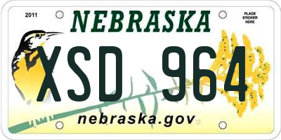 NE license plate XSD964