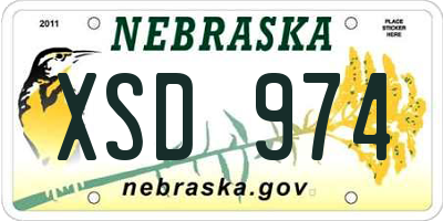 NE license plate XSD974
