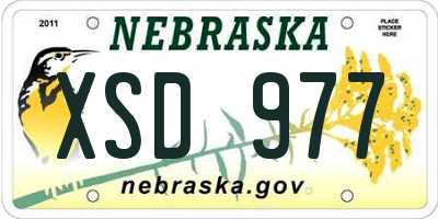 NE license plate XSD977