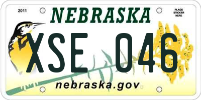 NE license plate XSE046