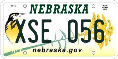 NE license plate XSE056