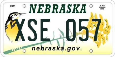 NE license plate XSE057