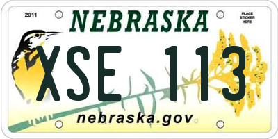NE license plate XSE113