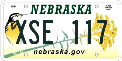 NE license plate XSE117