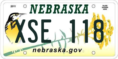 NE license plate XSE118