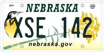 NE license plate XSE142