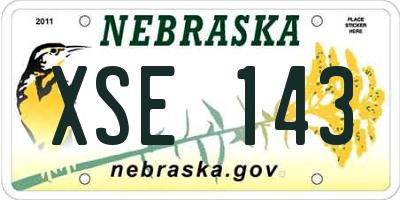 NE license plate XSE143