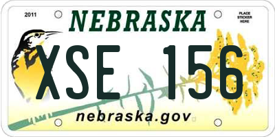 NE license plate XSE156