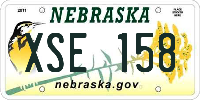 NE license plate XSE158