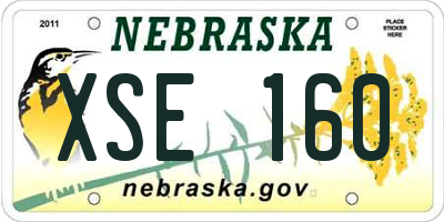 NE license plate XSE160