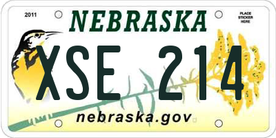NE license plate XSE214