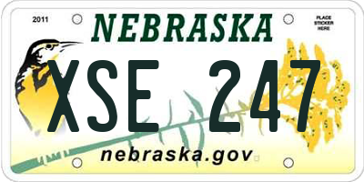 NE license plate XSE247