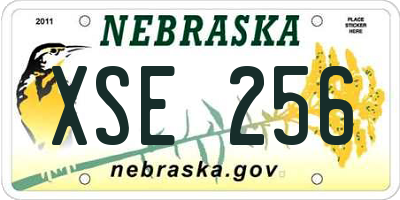 NE license plate XSE256
