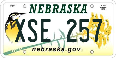 NE license plate XSE257