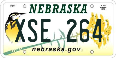 NE license plate XSE264