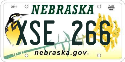 NE license plate XSE266