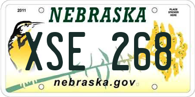 NE license plate XSE268