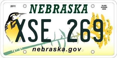 NE license plate XSE269