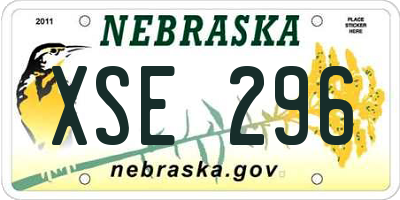 NE license plate XSE296