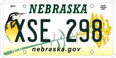 NE license plate XSE298