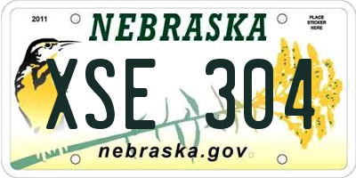 NE license plate XSE304
