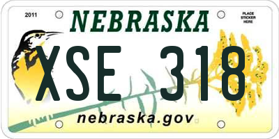 NE license plate XSE318