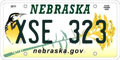 NE license plate XSE323