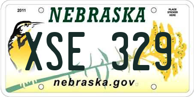 NE license plate XSE329