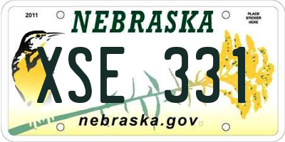 NE license plate XSE331
